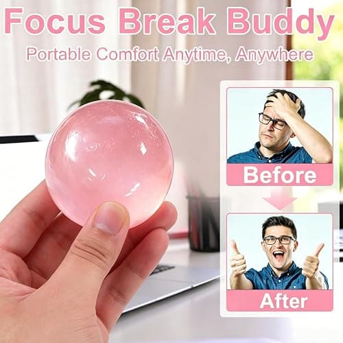 Squishy Stress Ball, Sensory Squeeze Toy for Stress Relief, Stretchy Desk Toy, Blue and Pink thumbnail 5