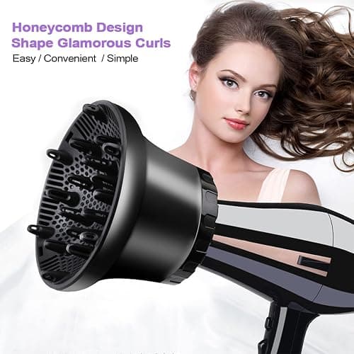 UUCOLOR Universal Hair Diffuser Suitable for 1.4 in to 2.6 in Adjustable Hair Dryer Diffuser Nozzle for Curly or Wavy Hair Styling thumbnail 8