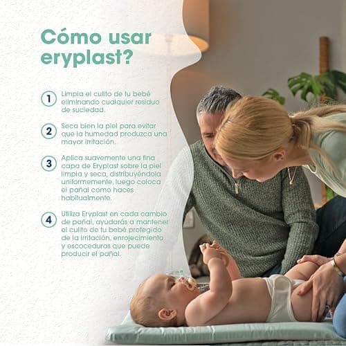 Eryplast Pasta al Agua 125 gr - Pomada Protectora, Crema de Pañal para Bebé – Calma, Cuida y Protege la Piel de tu Bebé de Dermatitis de Pañal – Hipoalergénico, Sin Perfume y Testado Pediátricamente thumbnail 5