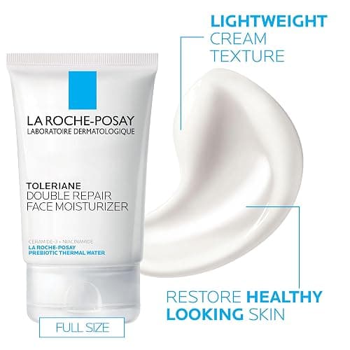 La Roche-Posay Toleriane Double Repair Face Moisturizer, Daily Moisturizer Face Cream with Ceramide and Niacinamide for All Skin Types, Oil Free, Fragrance Free - 5.07 Fl Oz (with Travel Purifying Cleanser) thumbnail 7