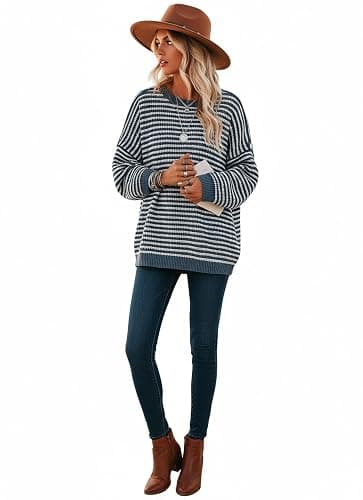 ETCYY Women's Oversized Sweaters Fall 2025 Fashion Winter Clothes Batwing Long Sleeve Knit Sweater Pullover Jumper Tops thumbnail 2