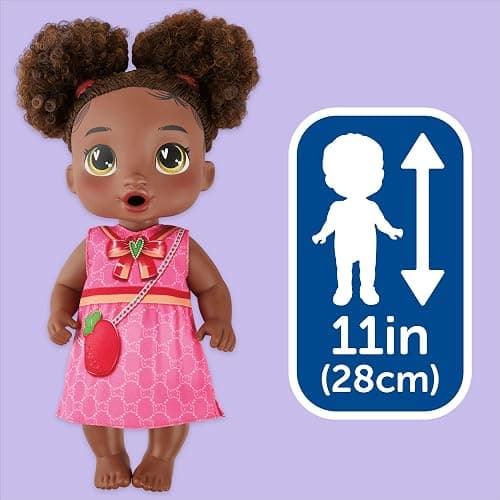 Baby Alive Bubbly Tea Party Berry Boo Doll with Teapot Accessories, Black Hair, 11 Inches, Kids Toys, Ages 3+ thumbnail 7