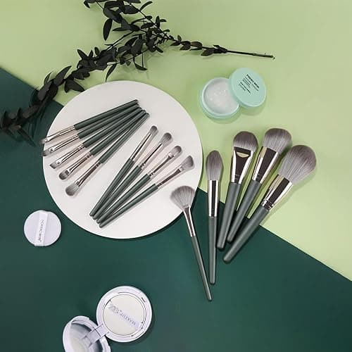 14 PCS Makeup Brush Set Professional for Full Face & Eyes - Hypoallergenic Soft Synthetic Bristles (Fragrance-Free, All Skin Types) thumbnail 6
