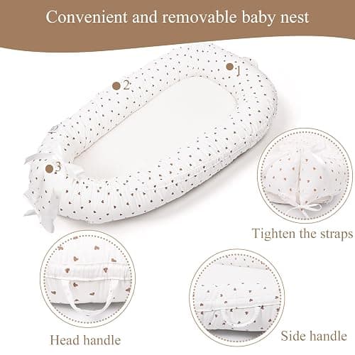 EAQ Baby Nest Pod for Newborn,Baby Sleep Pod Soft Breathable 100% Cotton Napping or Traveling for 0-12 Months,Travel & Baby Essential Gift for Newborn thumbnail 7