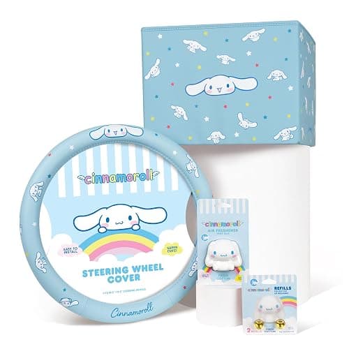 Sanrio Cinnamoroll Car Trunk Organizer, Steering Wheel Cover, Air Freshener & Refill – Cute, Collapsible, Heavy-Duty Storage & Car Accessories for Groceries, Tools, Travel – 12.5"L x 12.5"W x 9"H - Image 1