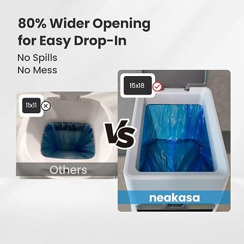 Neakasa PooGuard Litter Disposal Bin, 9.2L Trash Can for Cat Litter, Dog Waste & Diapers, with Viewing Window, Wider Opening, and 4-Month Refill Bag (Grey) thumbnail 4