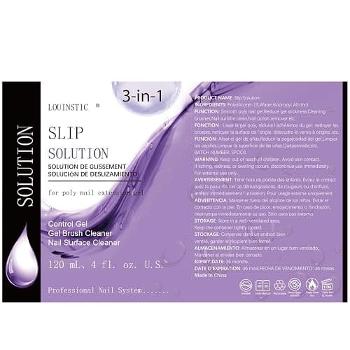 LOUINSTIC Poly Nail Gel Slip Solution - 4oz Slip Solution for Poly Nail Extension Gel, Anti-Stick Slip Solution for Nails, Brush Clean Liquid, Easy to Use, Beginners, Home Salon thumbnail 7