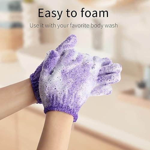Gant de Douche Exfoliante Gant Corps a Gommage Gants de Bain LOT de 6 (Colore- 3 paires) thumbnail 3