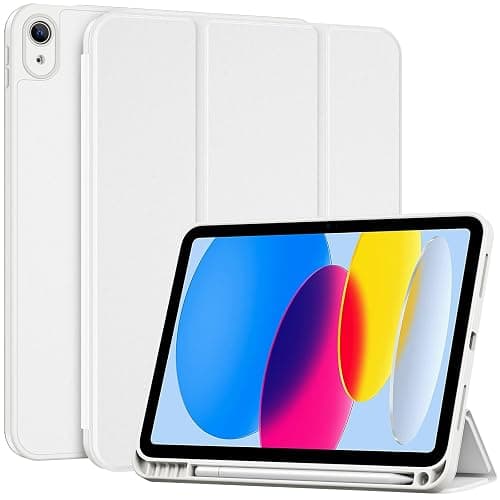 ProCase for iPad A16 11th/10th Generation Case with Pencil Holder -CloudWht | 11 Inch 2025/10.9 Inch 2022, a16 iPad Case 11 10 Gen Cover with Pen Holer, Hybrid Soft TPU Back, Touch ID, Auto Wake/Sleep - Image 1
