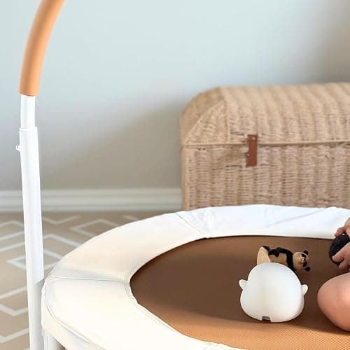 Square House 36" Kids and Toddler Mini Trampoline, Aesthetic Indoor and Outdoor Small Baby Trampoline with Removable Handle, Ultra Safe No-Gap Elastic Spring Design thumbnail 5