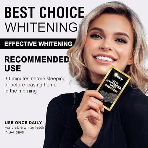 Teeth Whitening Strip for Sensitive Teeth 14 Treatments, Non-Slip Strips, Effective Kit, Fast Result Remove Smoking, Coffee Stains, Professional Tooth Whitening - 28 Non-Slip Strips thumbnail 4