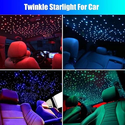 16W Car Home Starlight Headliner Kit, Twinkle & Sound Activate RGBW Fiber Optic Lights with APP & Remote Control, Star Lights for Ceiling Decoration, 300 pcs 9.8ft thumbnail 5