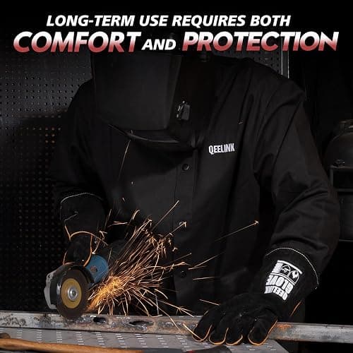 QeeLink Welding Jacket - Premium Flame Resistant (FR) Cotton Welding Clothes - Light Weight Welder Coat for Men & Women thumbnail 5