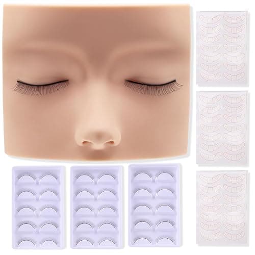 Embagol Lash Extension Practice Kit, Eyelash Extension Training Kit for Beginners, Professional Eyelash Mannequin Head Set with Practice Lashes Lash Supplies - Image 1