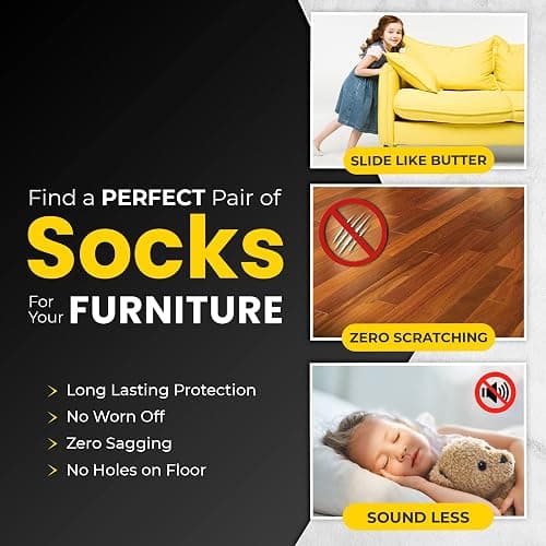 16/24/32 Pcs Black Chair Leg Socks – Premium Furniture Protectors for Hardwood Floors, Non-Slip & High Elastic Fit, Easy-to-Install Bar Stool Covers & Floor Pads thumbnail 5