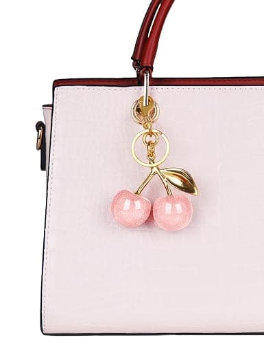 OVRUNS Cherry Bag Charm Cute Cherry Accessories Sparkling Purse Charms for Women thumbnail 2