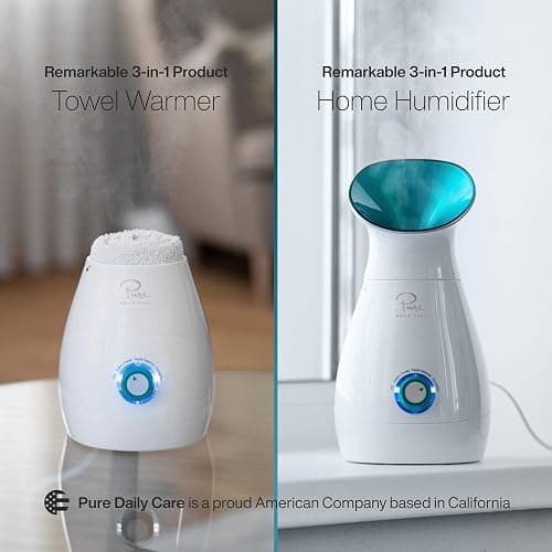 Pure Daily Care NanoSteamer Large 3-in-1 Nano Ionic Facial Steamer with Precise Temp Control - Humidifier - Unclogs Pores - Blackheads - Spa Quality - Bonus 5 Piece Stainless Steel Skin Kit (Teal) thumbnail 6