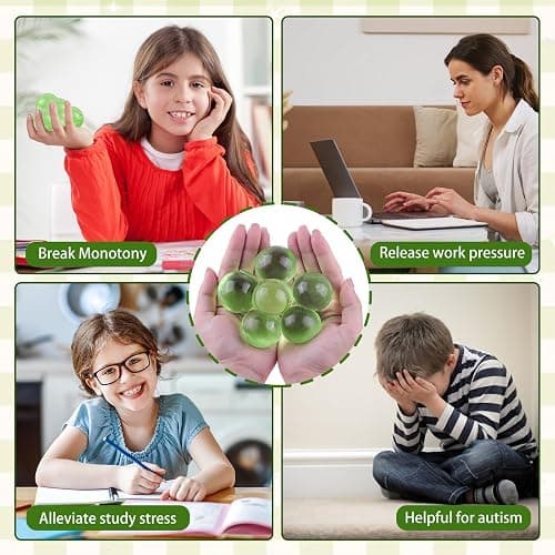6 Pack Stress Ball for Adults, Mini Squish Balls Green Squeeze Toy Stress Relief Ball for Classroom Prizes Goodie Bags Stuffer thumbnail 6