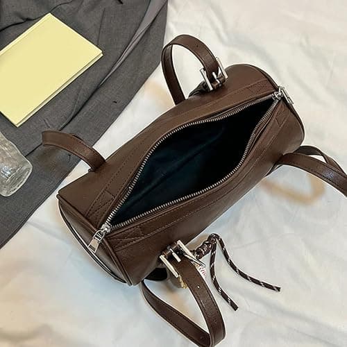 Multifunctional Retro Styles Cylinder Handbag For Women PU Leather Shoulder Bag 2025 Design Crossbody Purse Armpit Bags Cylinder Shoulder Bag thumbnail 7