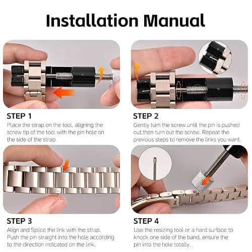Koazon Metal Watch Band Compatible with Garmin Lily 2 Active/Lily 2 for Women,14mm Slim Adjustable Stainless Steel Elegant Chain Replacement Bracelet for Lily 2/2 Active Smartwatch Accessory thumbnail 5