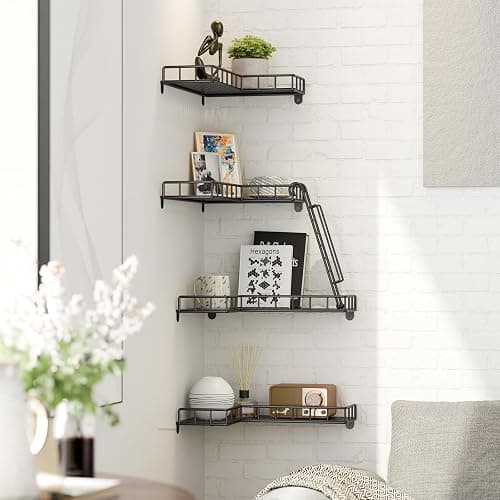 Big Lighting Deals Fire Escape Wall Shelf, Metal Figure Display Shelf, 4 Tier Unique Floating Shelves for Wall Corner, New York Decorative Shelves for Bathroom & Living Room & Home Décor (Black) thumbnail 6
