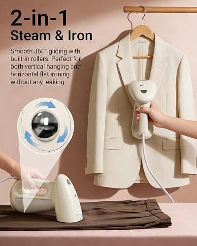 Bear Steamer for Clothes, 1300W 25s Heat-Up Clothes Steamer with 230ml Tank | Essential Oil Compatible,20g/min Steam Rate,Handheld 2-in-1 Steam&Iron,Fabric Wrinkle Remover for Home&Travel,Includes Brush thumbnail 6