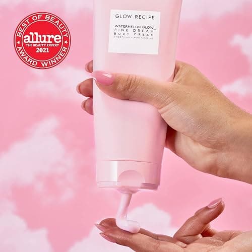 Glow Recipe Watermelon Glow Pink Dream Body Cream - Hyaluronic Acid for Skin Barrier Repair - Non Greasy Body Cream Brightening Moisturizer with Watermelon Seed Butter + AHA's (200ml) thumbnail 2