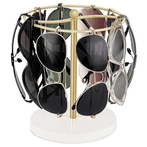 Mkono Sunglasses Organizer, Metal Glass Holder Storage Stand Display 1 Pack | Space-Saving, Holds 12 Eyewear Pairs, Sturdy Build, Clear Display, All Eyewear Types, for Table, Dresser, Desk, Countertop thumbnail 7