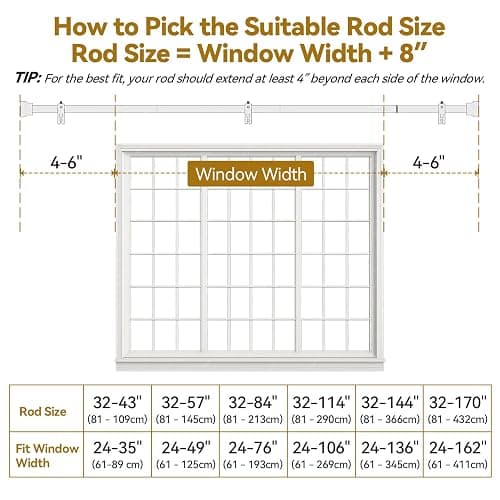YaFex Curtain Rods 32-144 Inch, Heavy Duty 1 Inch Adjustable Curtain Rod for Windows, Black Extra Long Window Treatment Rods, Modern Design, Easy Installation thumbnail 3