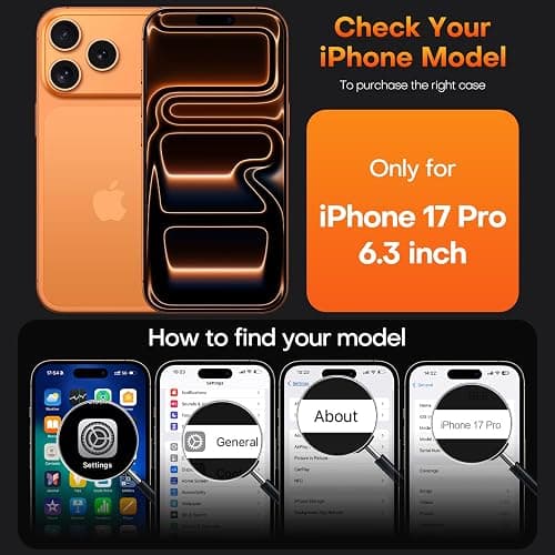 TAURI for iPhone 17 Pro Case, Full Camera Protection with Screen Protector, Anti-Yellowing Military-Grade Protection Shockproof Slim Phone Case for iPhone 17 Pro, Clear thumbnail 2