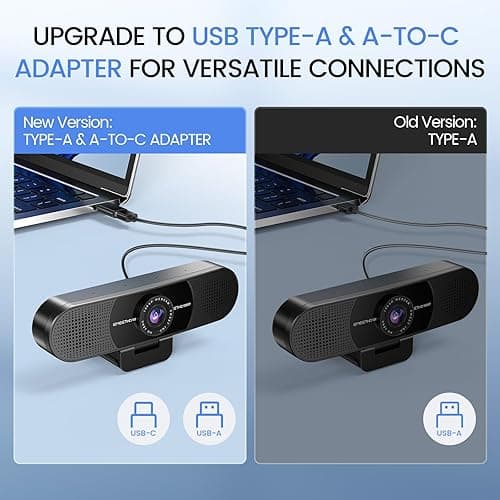 EMEET 1080P Webcam with Microphone, C960 Web Cam, 2 Mics, 90° FOV, USB Type-A & A-to-C Adapter, Plug&Play Computer Camera for Online Calling, Zoom/Teams/Facetime, Switch 2 Camera Support, 2025 Version thumbnail 5