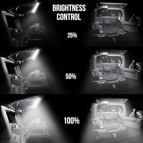 BooYu RGBW Rear Glass Lift Gate Dome Led Light Bar RF Wireless Remote Tailgate Camping Lights Rear Cargo Liftgate Interior Overhead Light Compatible with Jeep Wrangler YJ TJ JK JKU JL JLU 2/4-Door thumbnail 3