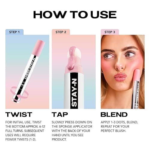 Sacheu Cheek STAY-N Liquid Blush for Cheeks — High Pigment, Buildable, Lightweight Cream Blush for Dewy & Radiant Flushed Cheeks — Long-lasting & Cruelty Free (I'm Cute) thumbnail 5