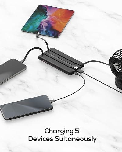 VEEKTOMX Portable Charger Built-in Cables, 10000mAh Power Bank for iPhone, Fast Charge USB C Battery Pack Travel Essentials Powerbank Compatible with iPhone 17/16/15/14, Samsung S25/24, Android, etc thumbnail 3