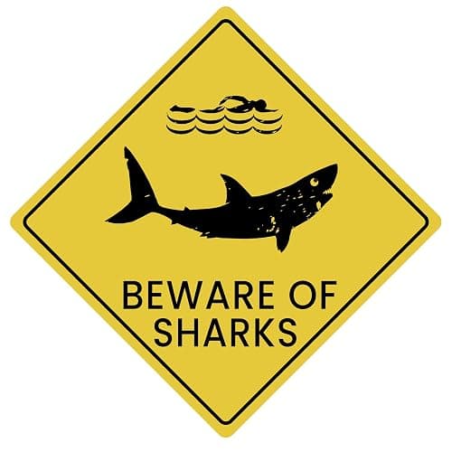 Beware of Shark Vintage Aluminum Sign 12 x 12 Inch, Shark Bedroom Decor for Boys Kids, Shark Gifts Decorations Poster Pictures Wall Art Stuff - Image 1