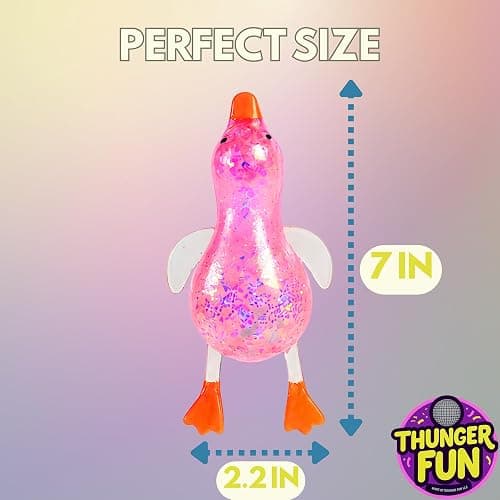 Glitter Duck Squishy - Blue Green Pink Yellow 4 PCS Squishy - 2026 Upgraded Ducks for Adults Teens Squeeze Easter Basket Stuffers & Stocking Stuff thumbnail 3