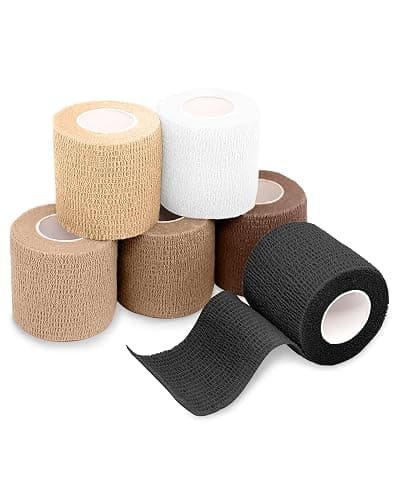 FriCARE Self Adhesive Bandage Wrap, Medical Tape in First Aid Kit, Cohesive Bandages for Wounds Sport Vet, 2 Inches X 5 Yards 6 Rolls, Classic - Image 1
