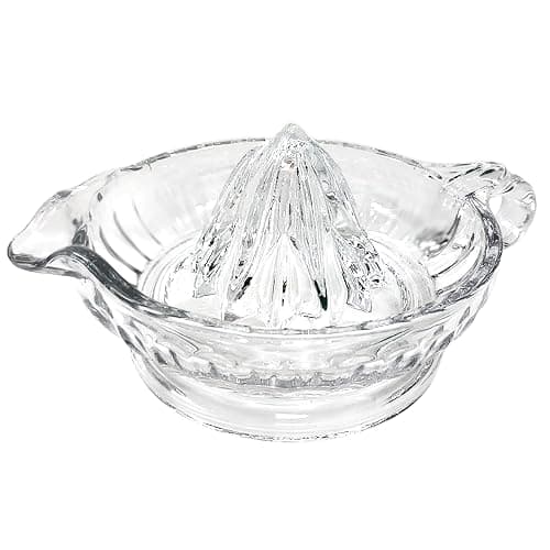 TableCraft H223 Glass Manual Juicer with Handle and Pour Spout – Vintage-Style Clear Glass Lemon Juicer | Manual Orange Juice Squeezer for Citrus Fruits | Glass Citrus Juicer for Kitchen and Bar Use thumbnail 2