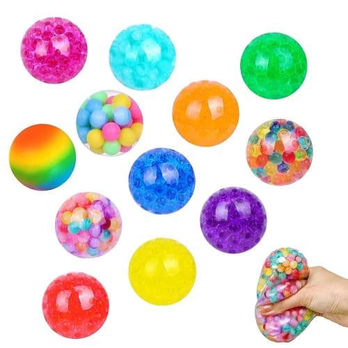 12pcs Random Stress Balls, Toys for Stress Relief, Squishy Balls for Home, School, Office, Anxiety Relief, Exercise Hand Flexibility - Image 1