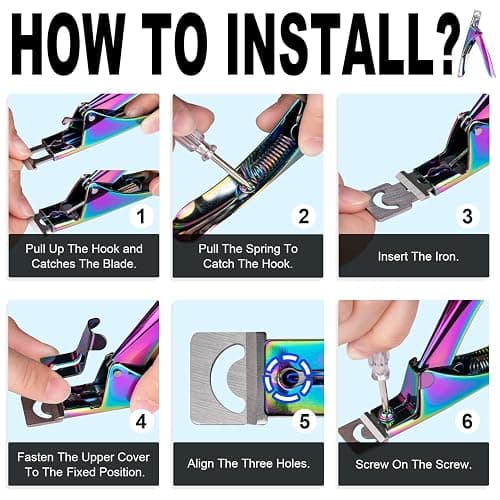 Chameleon Premium Adjustable Nail Clippers with Magnets Sizers for Acrylic Nails, Stainless Steel Nail Cutter Trimmer for Artificial Fake False Tips Manicure Sharp Blade Clip Tool for Salon Beauty thumbnail 7