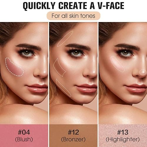 16 Colors Contour Palette Make up - Blush Highlighters Bronzer Powder All in one Makeup Palettes Contour Kit - Face Cosmetics Gifts for Women Beauty for Festivals (SET1) thumbnail 3
