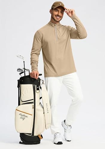 Obla Golf Quarter Zip Pullover for Men Mock Neck Sweatshirt Lightweight Sun Protection Men's Long Sleeve Golf Shirt thumbnail 6