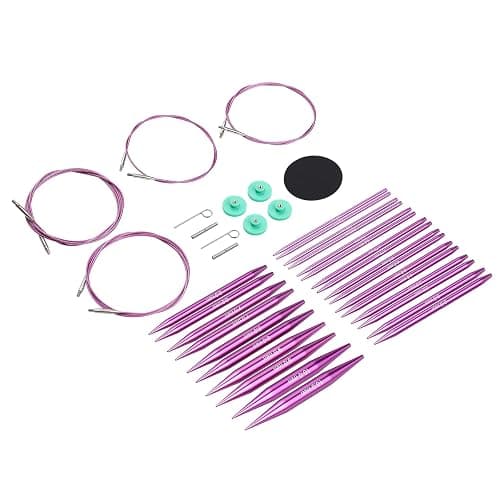 Guclud Interchangeable Circular Knitting Needles Set 4-inch Round Metal Knitting Needles Sizes US 2.5, 3, 4, 5, 6, 7, 8, 9, 10, 10.5, 11, 13, 15 with 4 Cords, Accessories and Case thumbnail 8