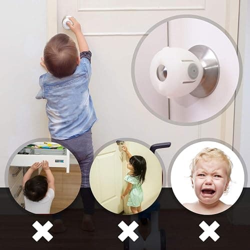 Mom's Choice Gold Awards Winner - EUDEMON 4 Pack Baby Safety Door Knob Covers Door Knob Locks(not Suit for All Door knobs) thumbnail 6