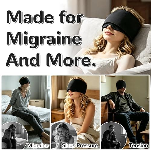 Upgraded Migraine Relief Cap Headache Hat, Stackable Gel Cooling Sleep Mask | 2X Longer Cold, Fits Most Head, Soothing for Sinus, Tension, Hangover, Puffy Eyes, Odorless, Reusable thumbnail 10