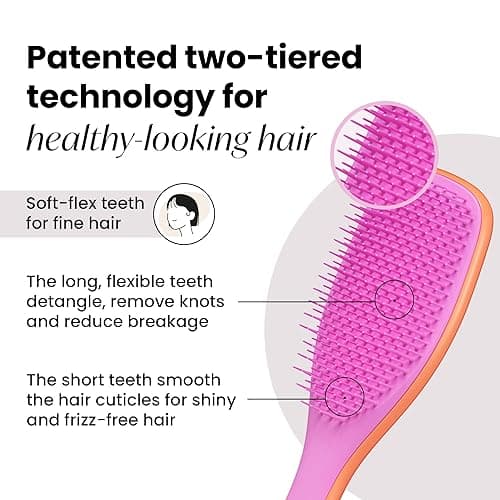 Tangle Teezer Fine & Fragile Ultimate Detangler Brush, Dry & Wet Hair Brush to Detangle & Reduce Breakage, Apricot/Purple thumbnail 3