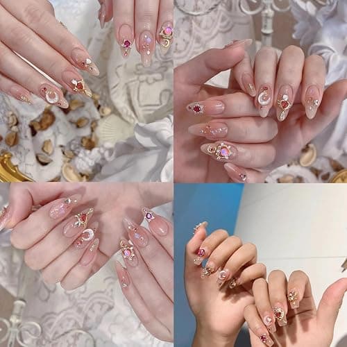 CUBLIVE 24PCS Nail Charms Y2k Alloy Nail Art Rhinestone Charms 3D Heart Star Bow with Rhinestones Cherry Nails Gems Shiny Jewelry Nails Decorations Accessories Supplies (AD24) thumbnail 5