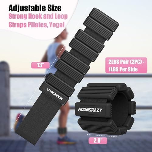 Pilates Wrist Ankle Weights for Women, Wearable Strong Arm & Leg Weights Set of 2(1 lb/2.2 lbs Each), Adjustable Ankle Weights for Walking, Yoga, Dance, Barre, Gym thumbnail 4