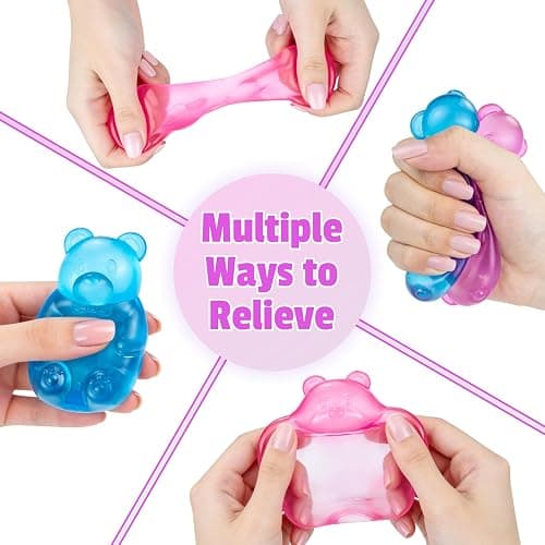 3Pcs Gummy Bear Toys,Stress Bear Squishy Balls,Sugar Filled Squishy Toys,Anxiety Relief & Focus Toy, Anxiety Relief Toys for Office & Party Favors, Christmas Halloween Easter Gifts thumbnail 4