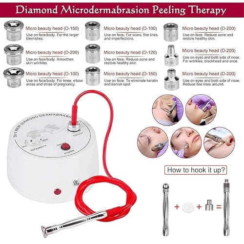 Diamond Microdermabrasion Machine, Yofuly 3 in 1 Professional Microdermabrasion Machine with Vacuum Glass Tube and Spray Bottle for Home Use Skin Care thumbnail 3